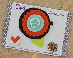 Turquoise Orange Black Felt Flower Hair Clip by RockABowDesigns Flower Hair Clip, Felt Flower, Orange And Turquoise, Black Felt, Flower Hair Clips, Flower Hair, Felt Flowers