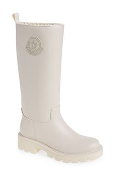 Boost dreary days with this sleek rain boot that boasts a tonal cockerel logo and a robust lug sole. Waterproof: protects against rain, puddles and slush to keep feet dry in wet conditions Slip-on style with drawcord-toggle closure Synthetic upper, lining and sole Imported Designer Shoes Rain Boots Women, Buy List, Rain Boot, Fabric Gift Bags, Nordstrom Store, Anniversary Sale, Lug Sole, Beautiful Shoes, Boot Shoes Women