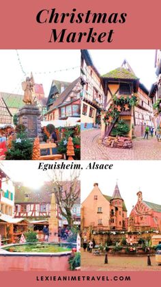 the christmas market is located in an old european village with lots of colorful buildings and decorations