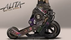 a motorcycle made out of various parts is shown in this image with the caption's name above it