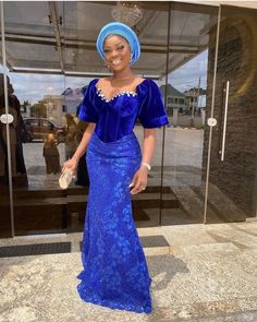 Wedding Guest, Lace style,Owanbe ,Aso ebi dress, Women Dress, African Lace Gown, Dress for Women, Evening Dress, Nigerian Trendy gown Fitted Ball Gown For Wedding Guest, Fitted Short Sleeve Dresses For Ceremonies, Lace Floor-length Ceremony Dress, Elegant Short Sleeve Dress For Ceremonies, Elegant Short Sleeve Ceremony Dress, Fitted Ball Gown Evening Dress For Ceremony, Ceremony Dresses With Fitted Bodice, Elegant Blue Gown For Ceremony, Wedding Gown With Short Sleeves And Fitted Design