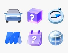 several different types of icons on a white background