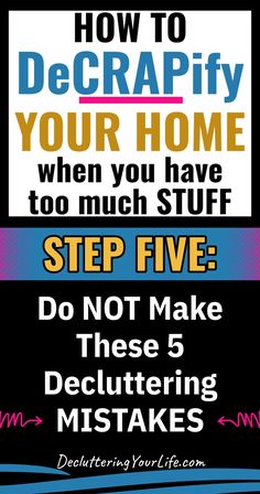 a poster that says how to decrepity your home when you have too much stuff