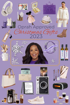 A collage of Oprah's Favorite Things for Christmas 2023—each gift a token of joy and luxury, from the latest tech wonders and stylish wardrobe essentials to the finest culinary treats, all ready to create holiday smiles. Best Advent Calendar For Teens, Elf On The Shelf Brings Advent Calendar, Elf Arrives With Advent Calendar, Personalized Necklace For Her As Christmas Gift, Customizable Christmas Necklace For Personalized Gift, 2023 List, Joy Of Giving, Gifts 2023