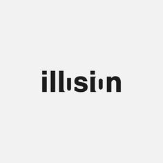 the word illusion is written in black and white