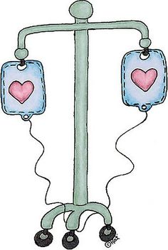 a drawing of a scale with two hearts attached to the sides, and one on top of it