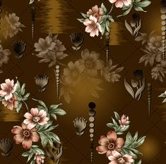 an image of flowers on a brown background