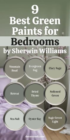 9 Best Green Paints for Bedrooms by Sherwin Williams Paint, Bedroom