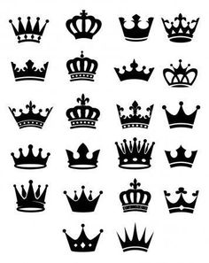 a set of nine crowns silhouettes