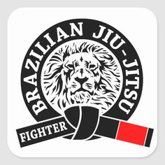 a sticker with the words brazilian jiu - jitsu fighter on it's side