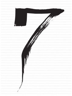 the number seven drawn in black ink