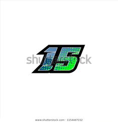 the letter j5 with green and blue colors