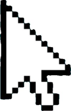 a pixelated black and white image of a hand cursive letter k with an arrow pointing upward