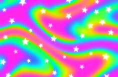 an abstract background with white stars on pink and green, which are swirling in different colors