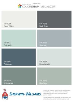 the color scheme for sheryln williams's paint swatches, including gray and white