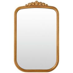 an ornate gold framed mirror on a white background