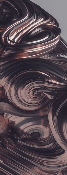 an abstract photograph of many curved objects in brown and black colors on a gray background