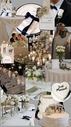 Classy black and white with some sage Black And White Wedding Theme, Wedding Collage, White Wedding Theme, Dream Wedding Decorations, Cabo Weddings, Santorini Wedding, Future Wedding Plans, Neutral Wedding, Garden Party Wedding