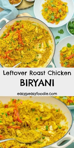 the leftover roast chicken biryan recipe is ready to be eaten and served