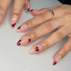 Italy Nails, Red Chrome Nails, Foot Nail, Minimal Nails, Short Acrylic Nails Designs, Minimalist Nails, Nails 2024, Heart Nails, Fire Nails