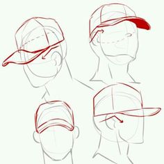 how to draw baseball caps step by step