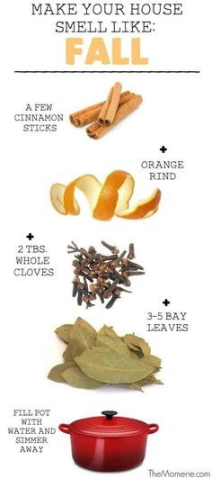 an info sheet describing how to make your house smell like fall, including apples and cinnamons