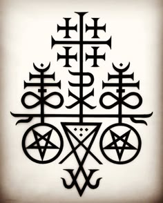 an image of some type of pentagramh with symbols on the front and back