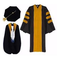 PRICES MAY VARY. Package Include: 1 x Doctoral Gown + 1 x Doctoral Hood + 1 x 8-Sided Doctoral Tam with Gold Metallic Bullion Tassel. Material: 100% Matte Plain Woven Polyester. Deluxe doctoral hood match with deluxe doctoral gown. Made of High Quality Fabric and Finest Workmanship. Doctoral Gown Features: Hidden Color Matching Zipper in front of Doctoral Gown, Fluted across the Shoulder & Back, Cuff Sleeve;Soft Velvet Banner in front of Doctoral Gown, Three Velvet Bars on each Sleeve;Doctoral G Doctoral Regalia, Doctoral Gown, Doctoral Graduation, Graduation Regalia, Cape Fashion, Hidden Colors, Graduation Gown, Cap And Gown, Velvet Color