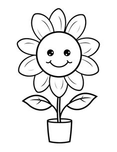 a flower that is smiling and sitting in a pot