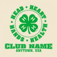 the head heart hands and hearts club name is shown in green on a white background