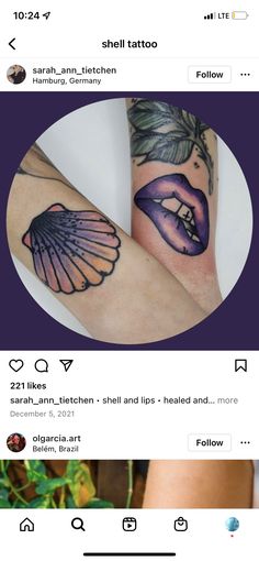 an instagram page with some tattoos on it