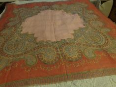 "Offered here is a WOVEN PASHMINA SCARF IN PINK/PEACH/and RAINBOW METALLIC  Paisley Motif - Short fringed edges Size is 47\" x 47\" Excellent Condition - No  snags, tears, discoloration, fading or unpleasant odors     Sold as shown   No Refunds   Shipped Insured I pay Postage and Insurance" Pink Vintage Shawl Scarf, Vintage Pink Shawl Scarves, Vintage Pink Shawl Scarf, Paisley Motif, Paisley Shawl, Pink Metallic, Pashmina Shawl, Pashmina Scarf, Pink Peach