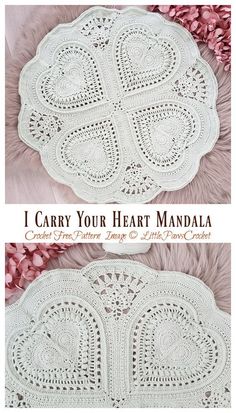 two pictures with the words, i carry your heart mandala