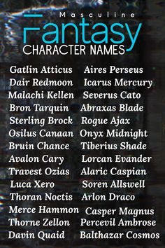 Mythical Names Male, Academy Names Ideas, Fantasy Last Names With Meaning, Fantasy Surnames, Character Name Ideas, Fantasy Male Names, Male Names