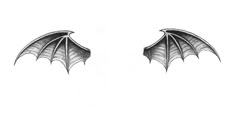 a drawing of two bats on a white background