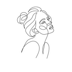 a line drawing of a woman's face