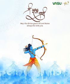 lord rama with bow and arrow in his hand on the occasion of diwaling