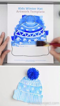 kids'winter hat artwork and craft activity