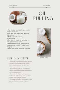 Gum Inflammation, Coconut Oil Pulling, Oral Care Routine, Oil Pulling, Teeth Care, Oral Health Care, Body Care Routine, Healthy Lifestyle Inspiration