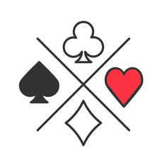 two spades, one heart and the other playing card suits on a white background