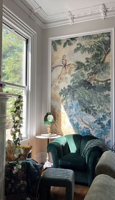 Artistic Living Room, Framed Wallpaper, Design Del Prodotto, Dream House Decor, Apartment Design, Interior Inspo, House Inspiration