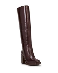 Vince Camuto Women's Gibi Extra Wide Calf High Heel Boots Wide Calf Boots For Women, Dark Brown Boots, Young Money, Brown Knee High Boots, Black High Heel Boots, Wide Calf Boots, Block Heel Boots, Wide Calf, Brown Leather Boots