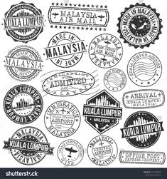 stamp stamps with malaysia and other countries on white background stock photo - 557982