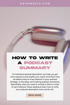 an earbud with the words how to write a podcast on it