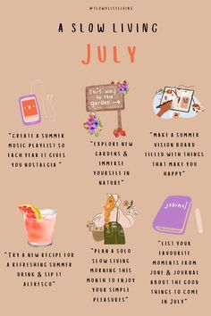 Slow living summer inspiration, slow living activities, July slow living, slow living quotes, be intentional, mindfulness, romanticise summer Slow Living Summer, Slow Living Quotes, Healthy Practices, Slow Living Lifestyle, Living Slow, Living Quotes, Simmer Pot, Seasonal Living, Empty Cup