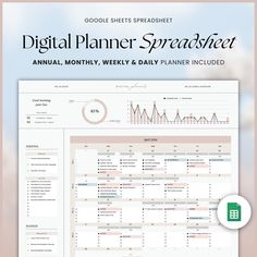 the digital planner spreadsheet for google sheets