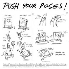 a cartoon character's hand drawn instructions on how to push your pogs in