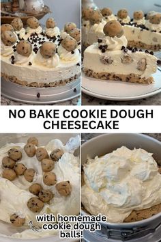 no bake cookie dough cheesecake with homemade cookie dough