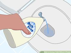 someone is using a toilet paper dispenser to flush the lid on their toilet