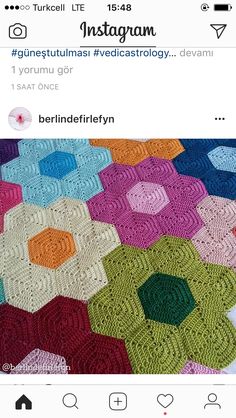 an instagram page with the words instagram written on it and a photo of a crocheted blanket